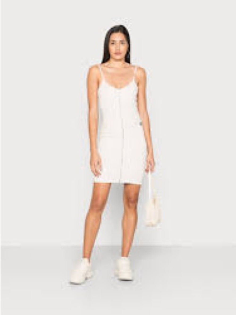 Calvin Klein Cream Sleeveless Button-Front Mini Dress